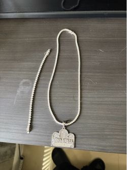 tennis chain and bracelet set