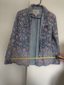 [WOMEN'S] PINK ROSE JEAN JACKET BUTTON DOWN SIZE SMALL