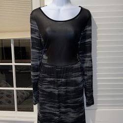 Black and Gray Long Sleeve Dress (sz M)
