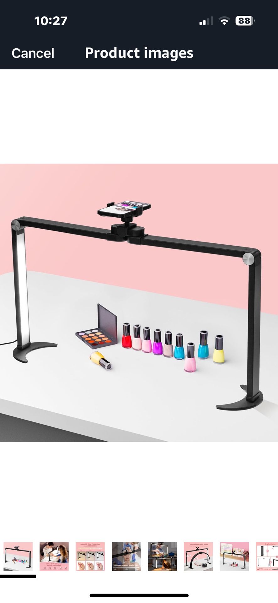 Brand New Nail Tech Tool Bundle Of 4-foldable Table Lamp, Hand Rest, Nail Dust Collector, Pedicure Footrest Stool