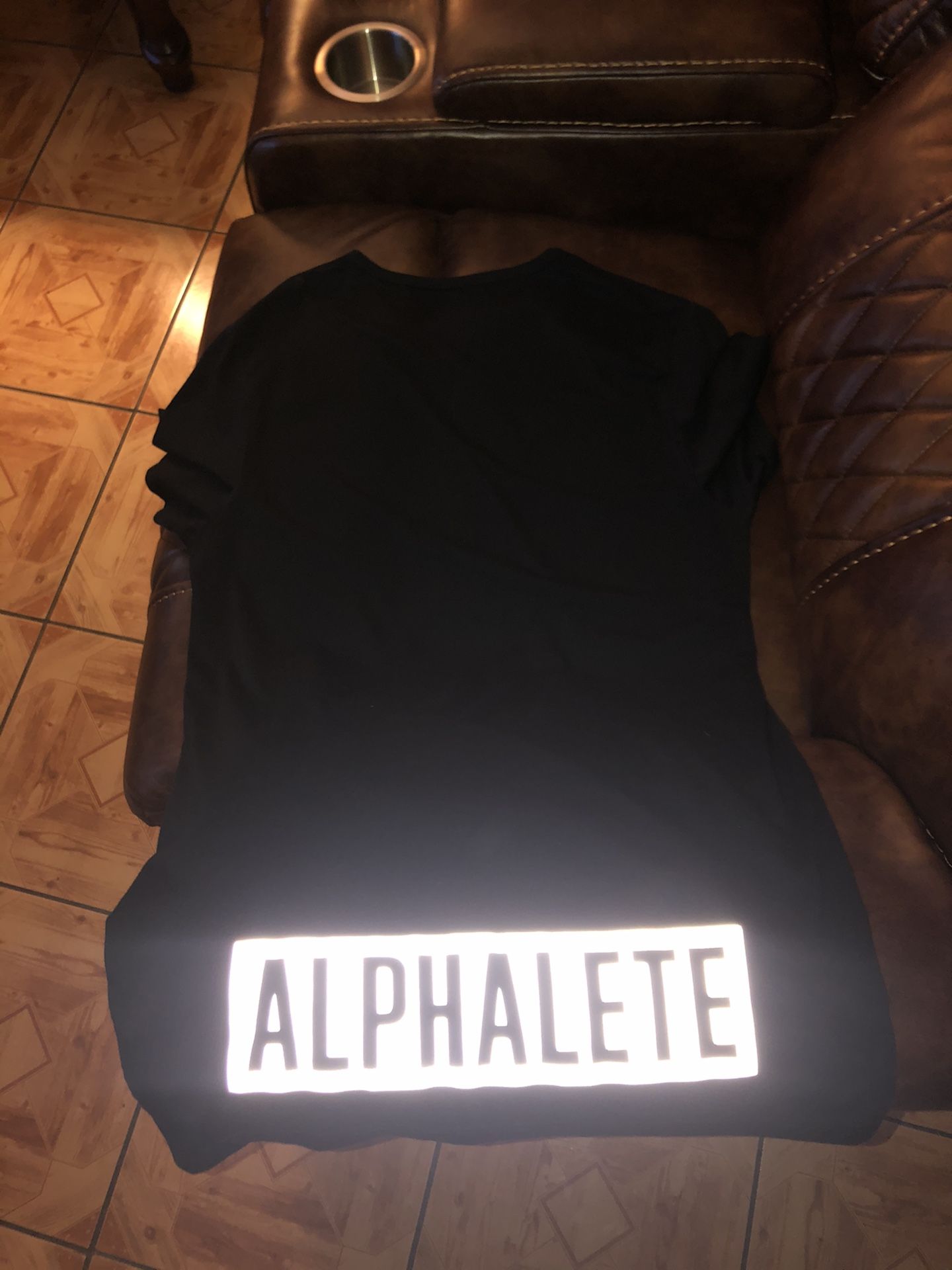 Alphalete Black Reflective Fish-Tail Shirt