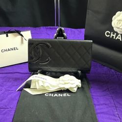 DOUBLE SIDED QUILTED LAMBSKIN LONG WALLET