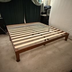 Wood King Platform Bed Frame