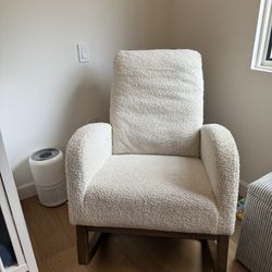 Cream Boucle Rocking Chair 