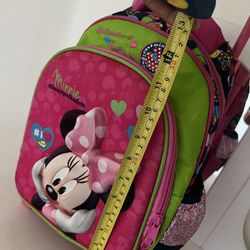 Pink Disney Minnie Rolling Backpack 