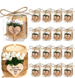 New MTLEE 16 Pack Wooden Tealight Candle Holder Kit Guest Gifts, Classic Guest Gifts for Wedding Baby Shower the First Communion Baptism Housewarming