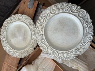 White rustic charger plates