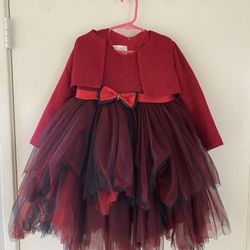 Party Formal Dress Red and Black For 3 Year Old Made In Turkey Used Once 