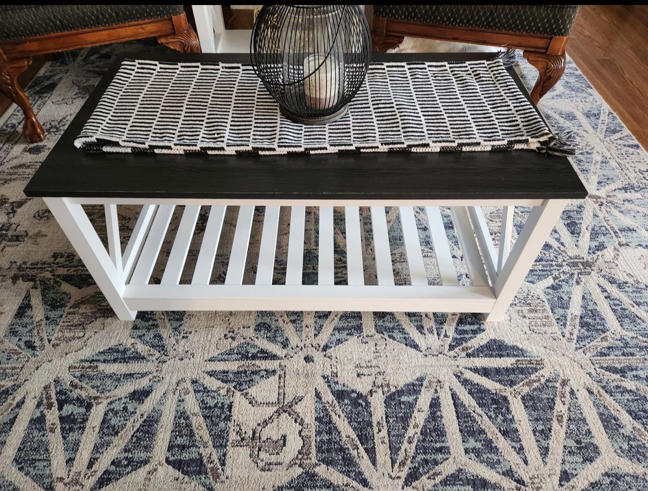 Brand New Modern Farmhouse Coffee Table Oak Black or Oak Grey, Sealed in Box (READ DESCRIPTION)