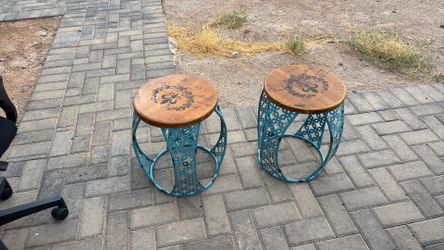 Imported rustic side tables