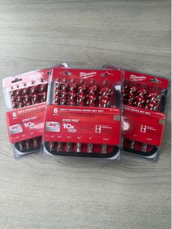 Milwaukee Auger Speed Feed Wood Bit Set (6-Piece) $42 Each
