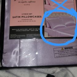 2 Juicy Couture Lavender Satin Pillowcases
