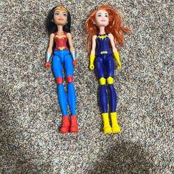 2 superhero dolls 