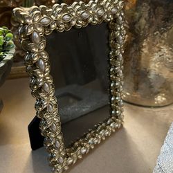 Heavy 7×5 Picture Frame With Diamonds And Pearls