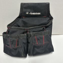 Husky Carpenter Tool Belt Storage Black Durable Polyester Lightweight