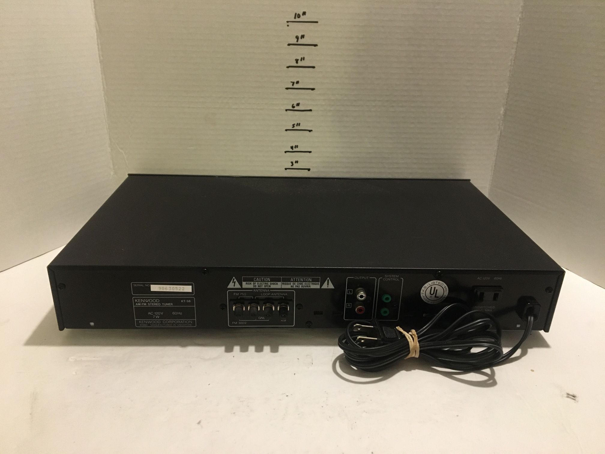 Kenwood KT 58 Quartz Synthesizer AM/FM Tuner