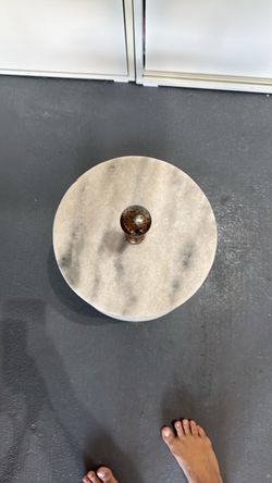 Round Marble Lid with Bronze Knob