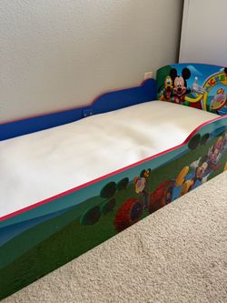 MICKEY MOUSE WOODEN BED WITH MATTRESS