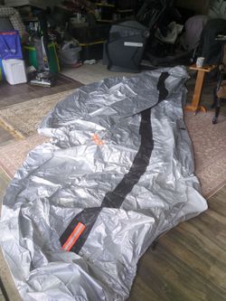 Silver Car Cover with Black Stripe