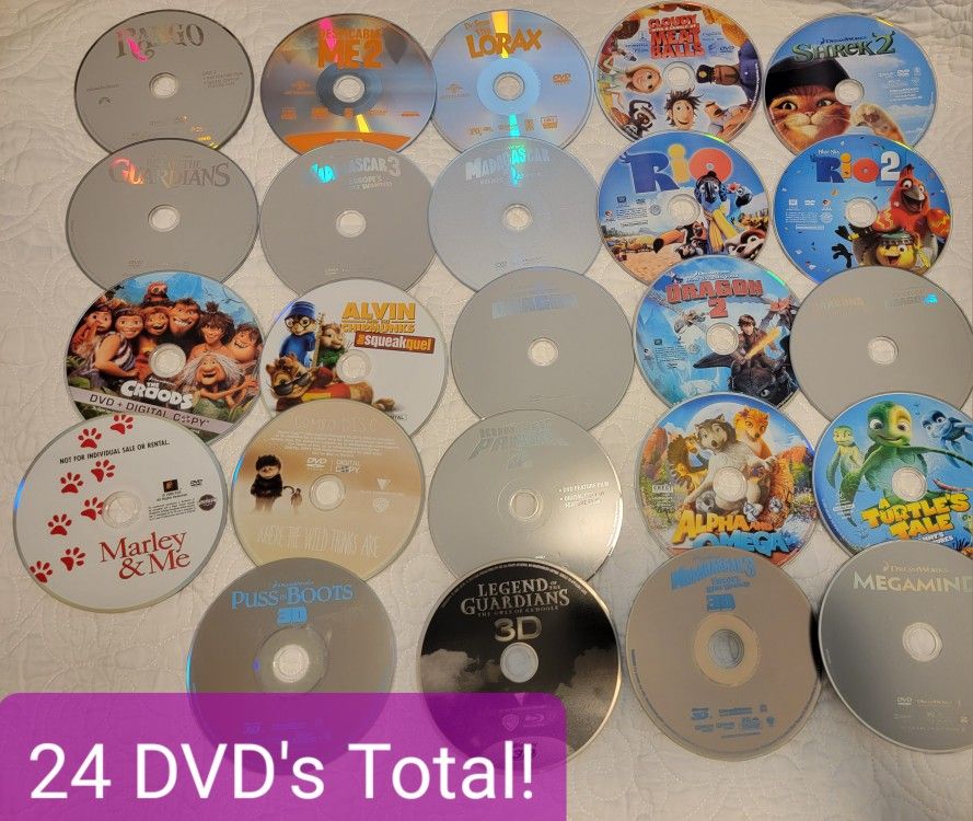 24 DVD'S KIDS AND FAMILY