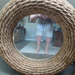 Mirror Incased In A Ratan Frame 27 Inch X 16