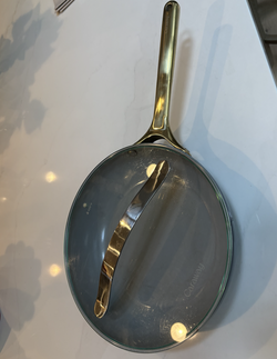 Caraway 10.5” Ceramic Nonstick Fry Pan + Glass Lid – Black/Gold