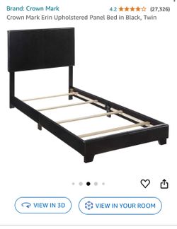 Twin Black Faux Leather Bed Frame 