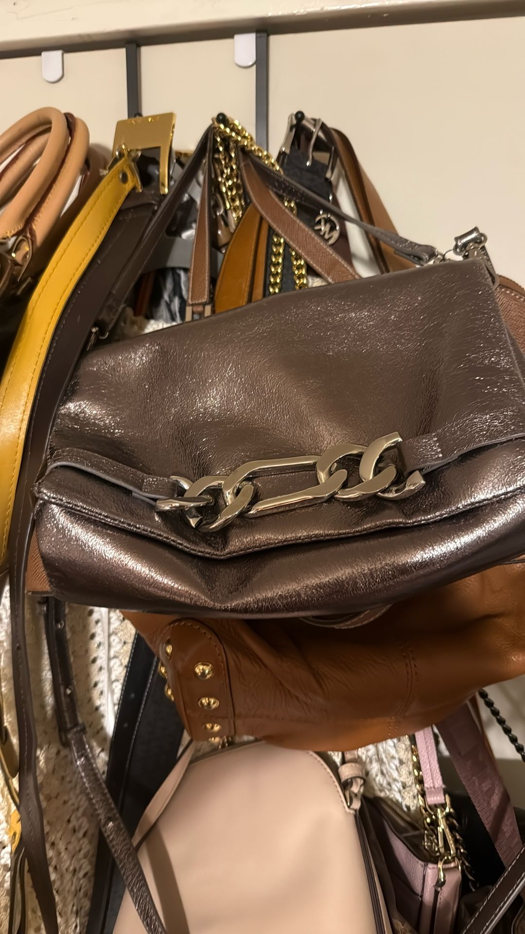 INC Dark Silver Crossbody Handbag