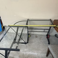 Glass L Shaped Desk 