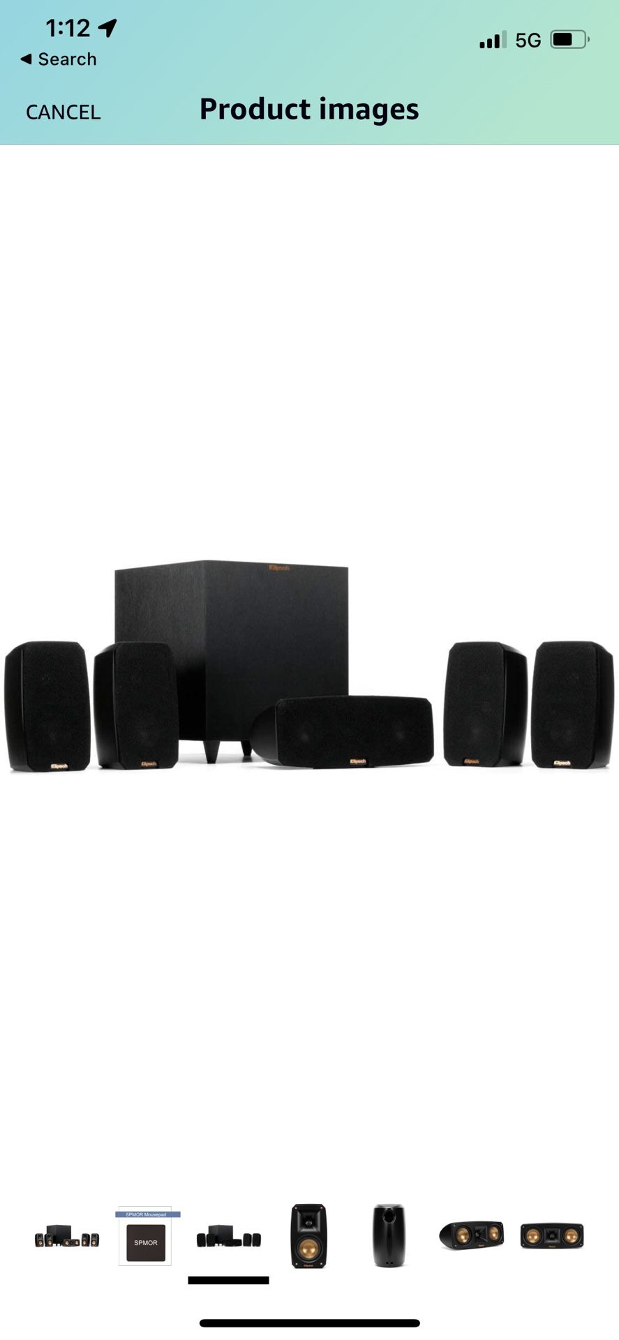 Klipsch Reference Theater Pack 5.1 Channel Surround Sound System, Wireless High Fidelity Subwoofer, Wall Mountable Design, Spmor Mouse Pad