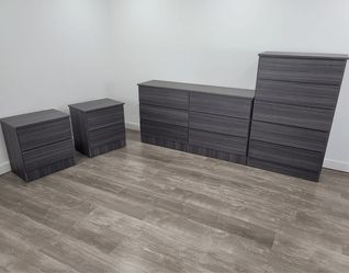 DRESSER, CHEST AND TWO NIGHSTANDS