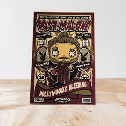 Funko Pop Post Malone Poster On 4" X 6" Metal Print