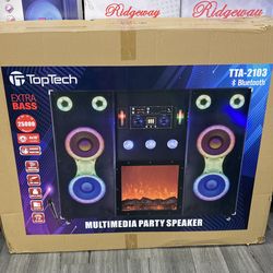 Top tech dual party speaker with fire place!! Financing available !!