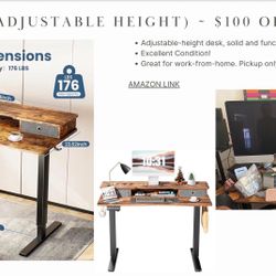 Electric Adjustable Standing Desk — $100 OBO (Moving Sale)