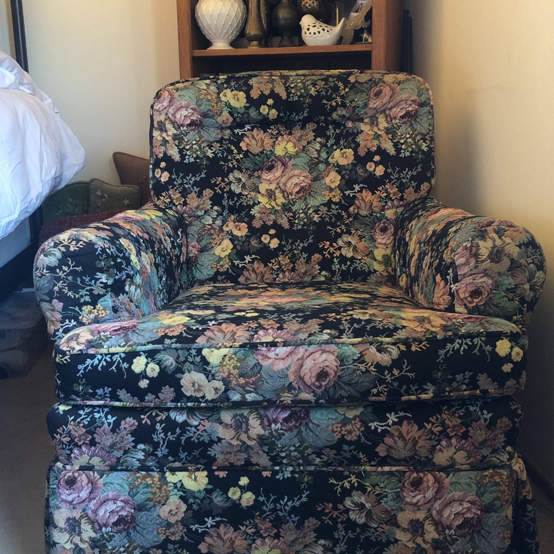 Chair & Ottoman -Upholstered