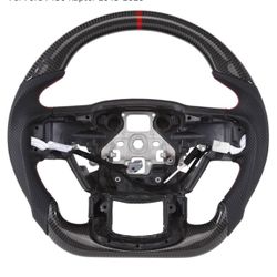 JIANGGAI Real Carbon Fiber Steering Wheel, D-shaped