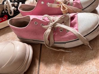 Pink Canvas High-Top Sneakers size 9