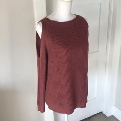 FAVLUX Cold Shoulder Open Back Sweater, S