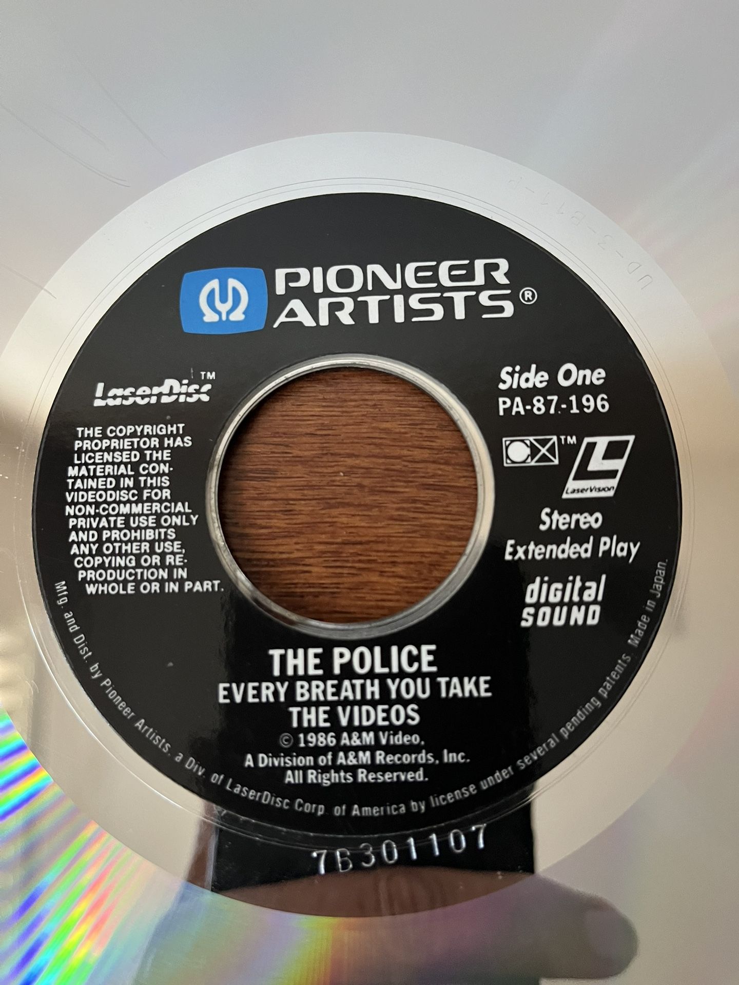 The police: every breath you take, laserdisc 1986