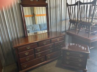 Nice Kincaid dresser with mirror and one night stand
