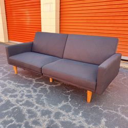 Free Delivery - Black Futon Couch with Wood Legs