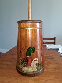 Vintage Handmade wooden butter churn