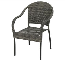 Gray Wicker Outdoor Stacking Chair