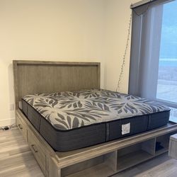 King size bed set and nightstand , includes mattress if interested .