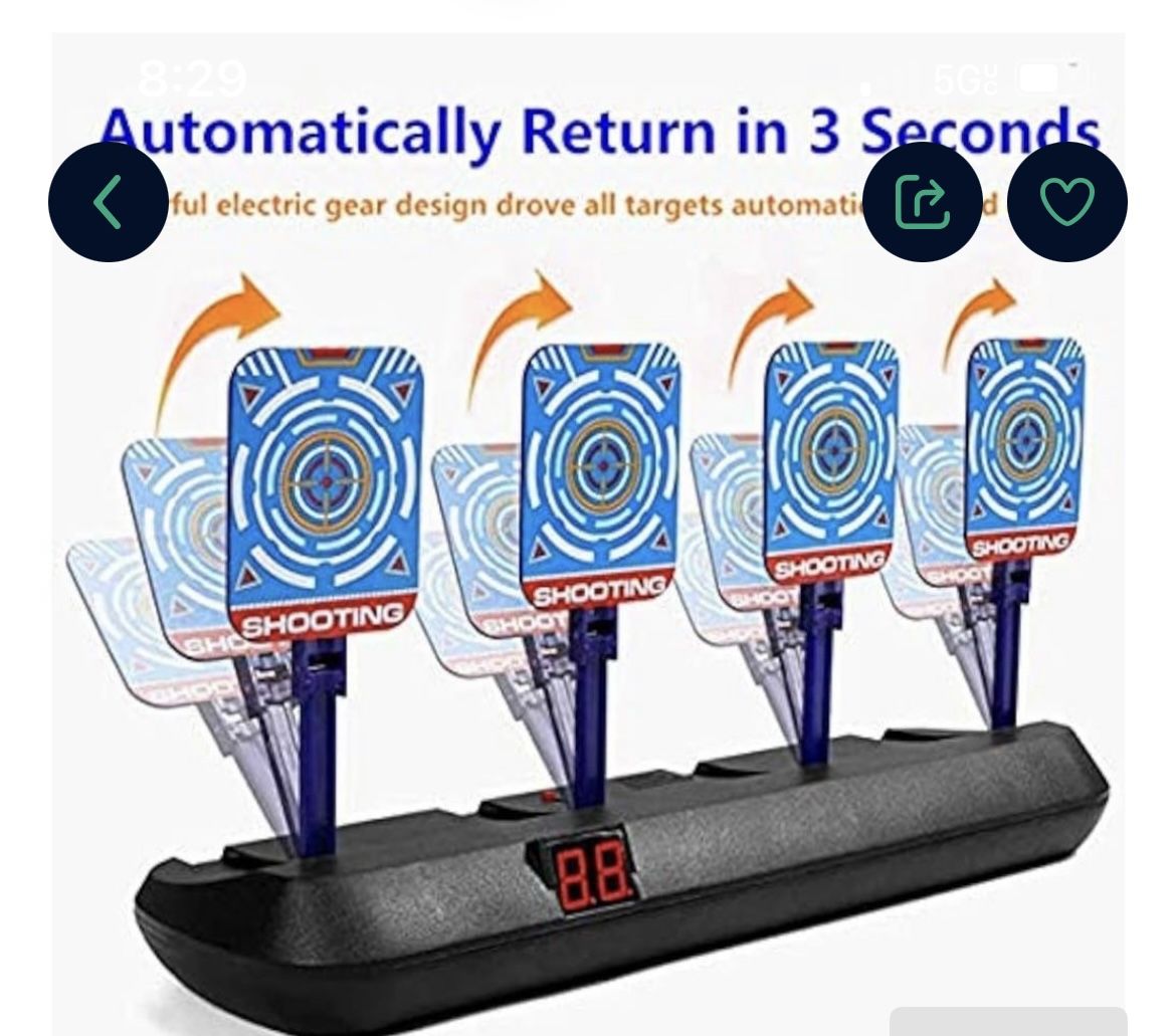 Nerf Gun Targets,Electronic Shooting Target for Nerf Guns,Electronic Auto Scoring Reset Shooting Digital Target with Wonderful Light & 3D Sound Effect
