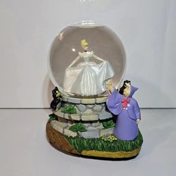 Disney Cinderella Musical Snow Globe Fairy Godmother Vintage Collectible Decor