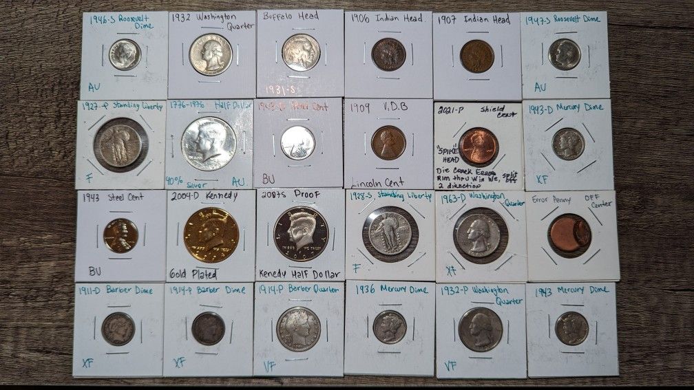 Collection of coins !!!! Read Please 24 coins including many silver