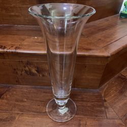 Wedgwood by Vera Wang Footed Crystal  Glass Vase - 14”- MINT CONDITION