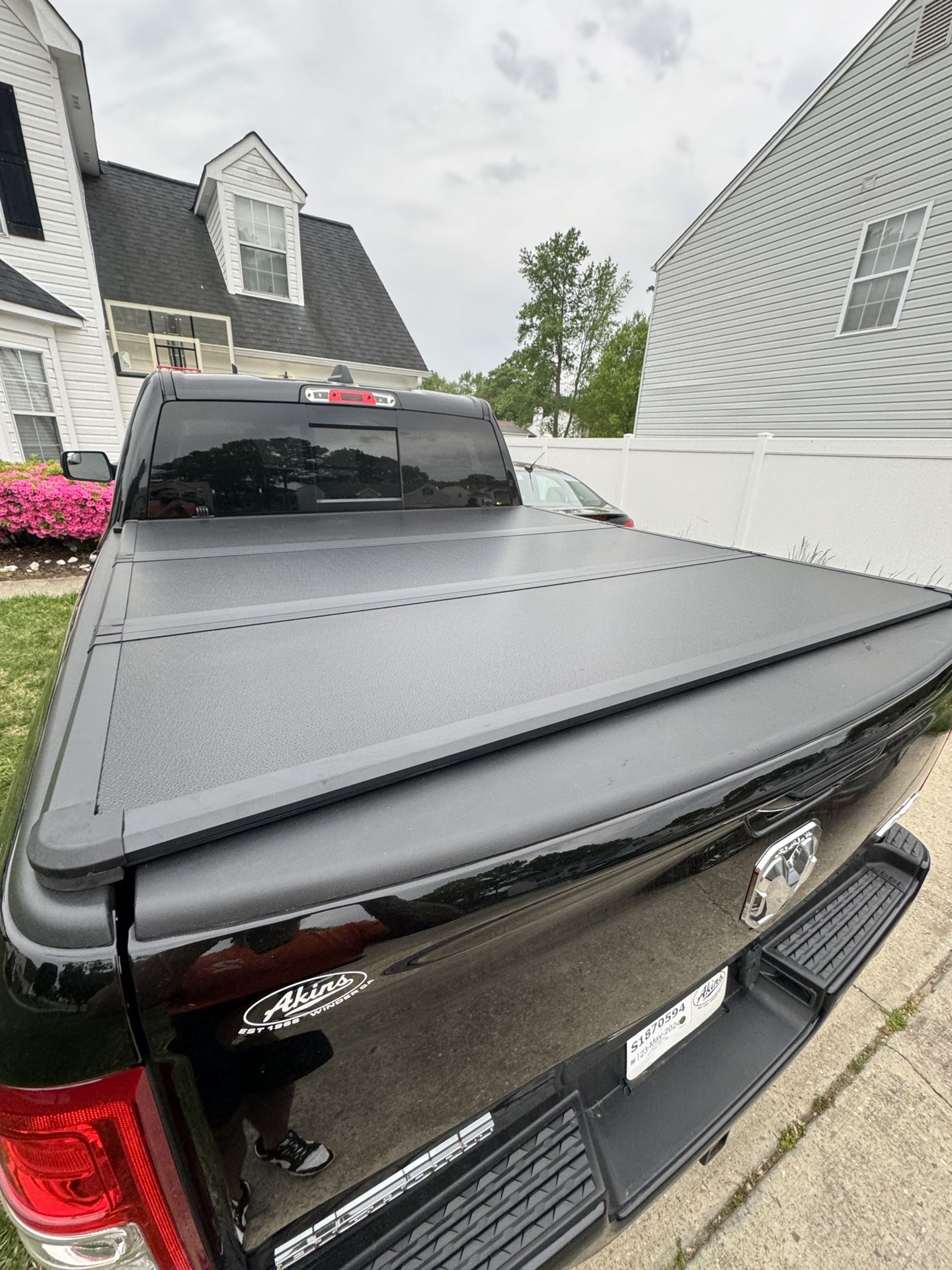 Hard Tri-Fold Truck Bed Cover with 2009-2024 Dodge Ram 1500 & 2500 5' 7" Bed