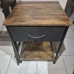 Small wood/metal dresser with fabric drawer